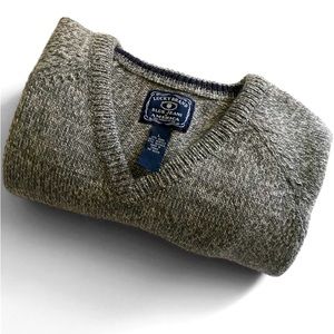 Lucky Brand Men's Alpaca Wool Acrylic Gray V-Neck Pullover Sweater